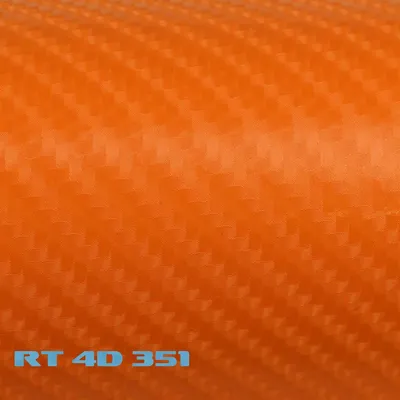 Produktbild von (6,57€/m²) Rapid Teck® 4D Carbon Folie Glanz Orange Autofolie 152 cm Breite Laufmeterware selbstklebende Folie mit Luftkanälen Auto Folie Carbonfolie Hologramm