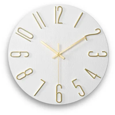 Produktbild von 12 Zoll Stille Wanduhr - Moderne Dekoration für Zuhause und Büro (Weiß)