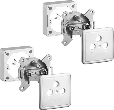 Produktbild von 2x ARLI Satdose 3-fach – Antennendose für Aufputz & Unterputz (Stich- oder Enddose) mit Abdeckung & Rahmen TV Radio SAT DVB-S DVB-T2