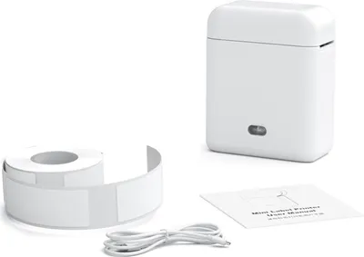 Produktbild von Etikettendrucker mit Klebeband, Bluetooth-kompatibler Thermo-Versandetikettendrucker für iOS und Android, kabelloser Mini-Etikettendrucker für das Home Office