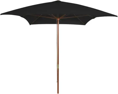 Produktbild von Sonnenschirm mit Holzmast Schwarz 200x300 cm , Markisen Design 2024