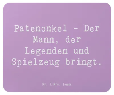Produktbild von Mr. & Mrs. Panda Mauspad Spruch Patenonkel Geschenk - Lavendeltraum - Geschichten, Mousepad, Patenschaft, Familienmitglieder, Familie, pc, Mouse Pad, Freude, laptop