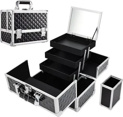 Immagine prodotto di Valigetta da trucco con rotelle - Ideale per i viaggi - Valigetta per cosmetici - Beauty case - Valigetta da trucco da viaggio