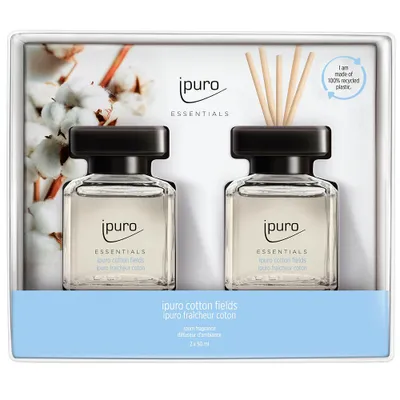 Zdjęcie produktu dla ipuro ESSENTIALS Bawełna fields, Butelka na perfumy, Dyfuzor z zapachem trzcinowym, 0,05 l
