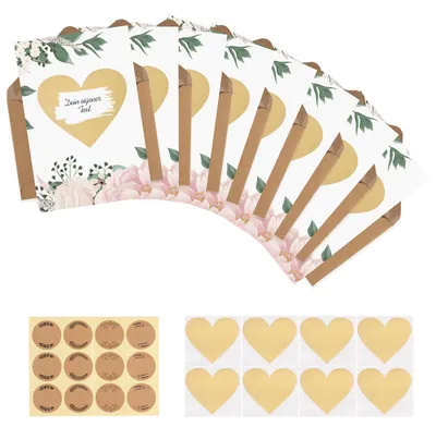 Productafbeelding van Set van 8 rubbelkaarten met enveloppen en stickers