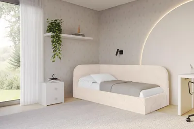 Produktbild von ALTDECOR Jugendbett mit Bettkasten ELRY - 90x200 - Beige - Monolith 04 - Bett mit Matratze - Einzelbett mit Stauraum - Polsterbett Kinderbett