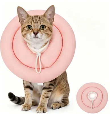 Weicher Katzenkegel, 30 cm, verstellbar, rosa, für kleine Katzen