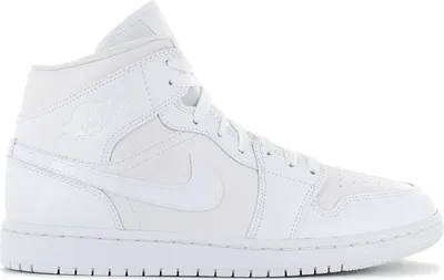 Produktbild von Air Jordan 1 Mid - Triple White - Schuhe Leder Weiß DV0991-111 , Größe: EU 44 US 11.5