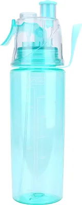 Obrázek produktu pro Láhev na pití, 600 ml, přenosná, průhledná, plastová, s rozprašovačem, nepropustná, pro sport, outdoor, modrá