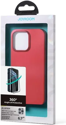 Zdjęcie produktu dla Joyroom 360 Full Case etui pokrowiec do iPhone 13 Pro Max obudowa na tył i przód + szkło hartowane czerwony (JR-BP928 red)