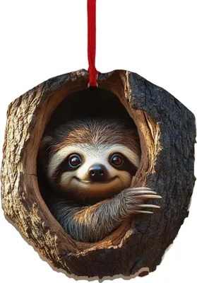 Produktbild von Waldtier-Weihnachtsornament, 2D-Acryl, Eule, Waschbär, Koala, Eichhörnchen, Weihnachtsbaum-Hängedekoration für Baum, Home-Party-Dekor
