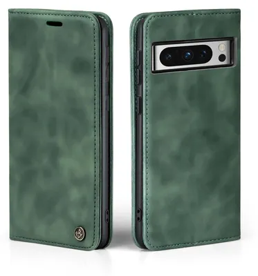 Produktbild von Handy Hülle für Google Pixel 8 Pro Klapphülle Bookcase Flip Cover Handy Tasche Etui Farbe: Grün
