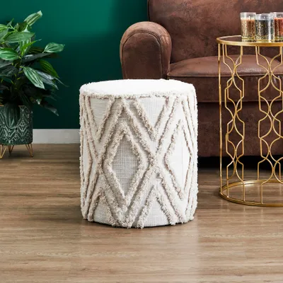 Image de Pouf - HOME DECO FACTORY - Mirage - Effet Tissé - Beige
