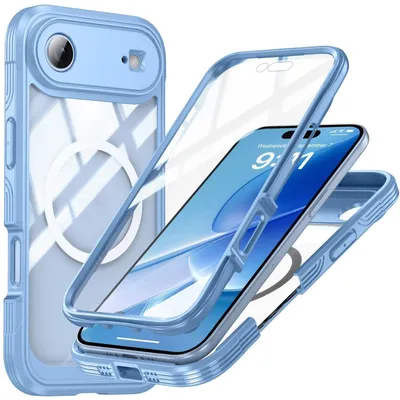 Produktbild von Für Apple iPhone 17 Air MagSafe Magnetic 360 Full Body Hybrid Tasche Bumper Blau