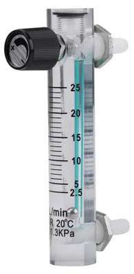 Produktbild von Sauerstoff-Luft-Gasdurchflussmesser, 2,5 bis 25 l/min, 8-mm-Rohr-Durchflussmesser für Flüssiggase mit Regelventil