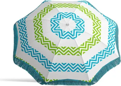 Productafbeelding van Atosa nylon zonnescherm met franjes/metaal, UPF 30, gesorteerd, 22/25 mm, 200 cm, meerkleurig. Meerkleurig, one size