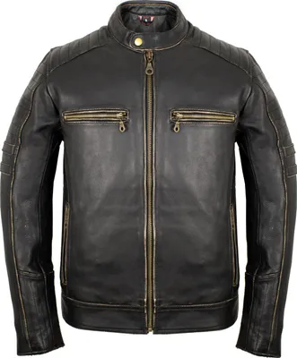 Produktbild von Herren Motorrad Lederjacke mit Protektoren im Used Look aus echtem Rindsleder(S)