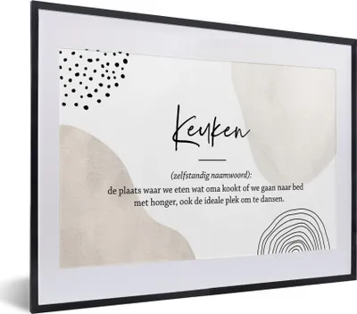 Produktbild von MuchoWow® Gerahmtes Poster küche - vater - sprichwörter - küchen-definition - zitate - Wörterbuch 40x30 cm - Poster mit Schwarzem Bilderrahmen Wandposter Rahmen Foto Bilder - Bilderrahmen - Poster im Rahmen