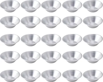 Immagine prodotto di 25 pezzi di tortiere a uovo in alluminio, piccole tortiere, mini tortiere per cupcake, tortiere per muffin, teglie da forno per