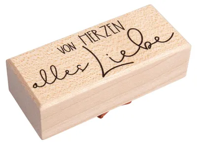 Productafbeelding van Stempel hout voor kaarten en geschenken, 3 x 7 cm, motiefstempel
