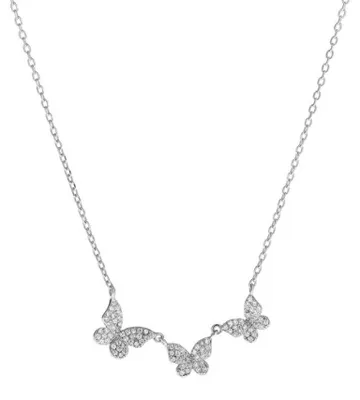 Produktbild von Zartes Silbercollier mit Schmetterlingen AJNA0023