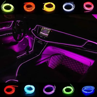 Produktbild von EL-Draht 2m Lila Flexibel Leuchtendes Neon Seil DC-12V für Auto Weihnachtsdekor