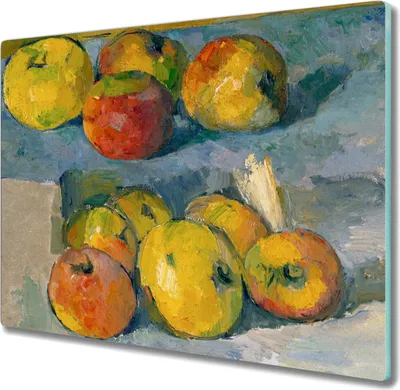 Produktbild von Coloray Hackbrett Kochplattenabdeckung Herdabdeckplatte 60x52 cm Schneidebrett Küchenbrett - Äpfel Paul Cézanne