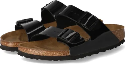 Immagine prodotto di Birkenstock Arizona Donna Sandalo doppio cinturino Birko Flor Brevetto Nero - 8 UK - 42 EU - 11/11.5 US / Vernice Nera