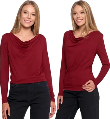 Produktbild von Moraj | Damenbluse - Rot - Baumwolle - Langarm - Modisch - Elegant, Größe  L