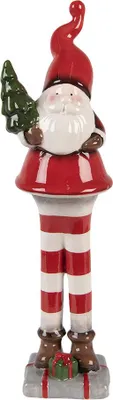 Produktbild von Clayre & Eef Weihnachtsdekorationsfigur Weihnachtsmann 9x8x30 cm Rot Weiß Keramik