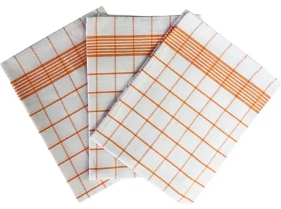Zdjęcie produktu dla Ściereczka Negativ z egipskiej bawełny 50 x 70 cm biała/pomarańczowa 3 szt.