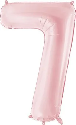 Image de Ballon en plastique nombre "7", 86cm, rose clair