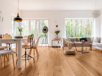 Produktbild von Timefloor | 2,873 m² | Braun 14 mm Parkett Eiche Landhausdiele, Handgehobelte Oberfläche Rohholzoptik, 3 Schicht Klick Parkettboden, Rustikale Eichendielen, Geölter Fertigparkett