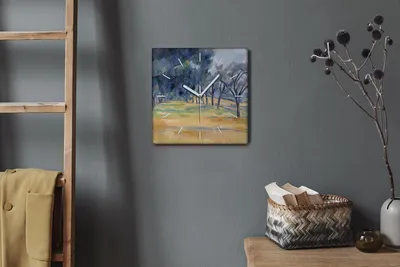 Produktbild von Coloray Hodiny Unikátní 30x30 cm  Tiché hodiny Pro obývací pokoj a kuchyň Nástěnné hodiny Plátno Bílé ručičky hodin - Malování stromů přírody
