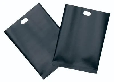 2er-Set wiederverwendbare Toasttaschen, Kunststoff, schwarz, 20,5x14,5 cm