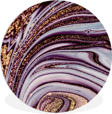 Produktbild von MuchoWow® Rundes Wandbild - Runde Bilder Marmor - Rosa - Gold - Glitter - Marmoroptik - Luxus Ø 90 cm Kreis Wanddekoration Kunststoff - Wandkreis - Wandschmuck - Wand-Kreis - Wohnzimmer - Bild - Runde - Wanddeko - Dibond - Kunstdrucke