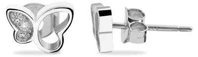 Productafbeelding van Akzent meisjesoorbel Senja "Senja", gemaakt van 925 sterling zilver, verguld met rhodium, duurzaam