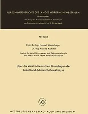 Obrázek produktu pro Über die elektrochemischen Grundlagen der Zinkchlorid-Schmelzflußelektrolyse