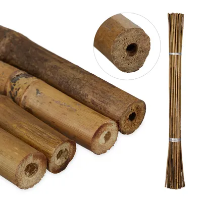 Produktbild von Relaxdays Pflanzstäbe Bambus, 40er Set, 105 cm, Rankhilfe für Pflanzen, Deko, Bambusstäbe, Rankstäbe Garten, natur