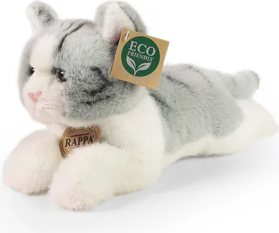 Produktbild von Plüsch Katze liegend grau 20 cm ECO-FRIENDLY
