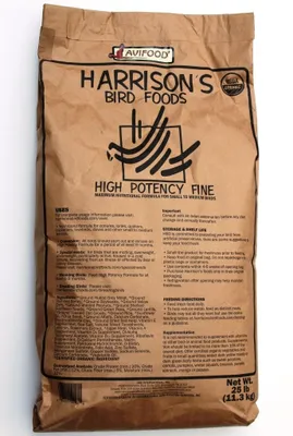 Obrázok produktu pre Harrison`s High Potency Fine - 100% organické krmivo pre papagáje - stredne veľké zrnité pelety pre vtáky so zvýšenými nárokmi na bielkoviny a tuky (obdobie liahnutia alebo rastu) 11,3 kg