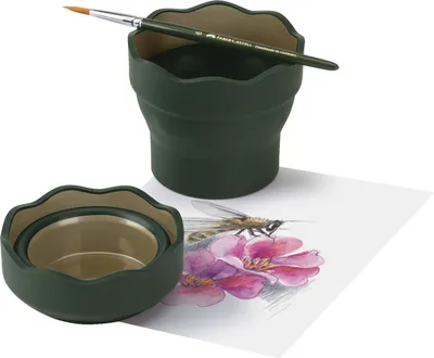Obrázek produktu pro Tmavě zelená skládací sklenice na vodu Faber castell click&go