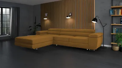 Produktbild von Ecksofa mit Schlaffunktion und Bettkasten, Designer Schlafsofa mit Bettkasten