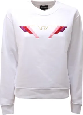 Produktbild von 2403AE felpa donna EMPORIO ARMANI Sweatshirt aus weißer Baumwollmischung
