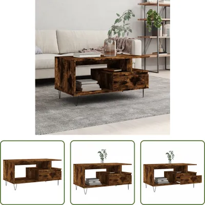 Produktbild von The Living Store Couchtisch Räuchereiche 90x49x45 cm Holzwerkstoff