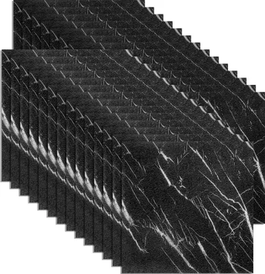 Obrázek produktu pro LARS360 54 kusů Samolepicí vinylová podlaha 30 x 30 cm, voděodolná PVC podlaha s 3D strukturou dřeva, cca 5 m² - Černý mramor