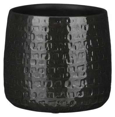Produktbild von Mica Decorations Pflanzentopf - Keramik - schwarz - 19 x 17 cm
