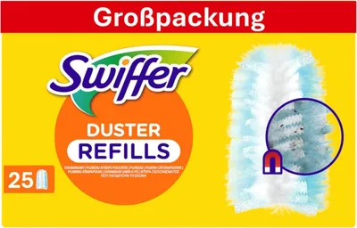 Produktbild von Swiffer Dust Magnet Refill Wipes, zachytáva a zachytáva 3-krát viac prachu a vlasov ako bežné prachovky (5x5 utierok)
