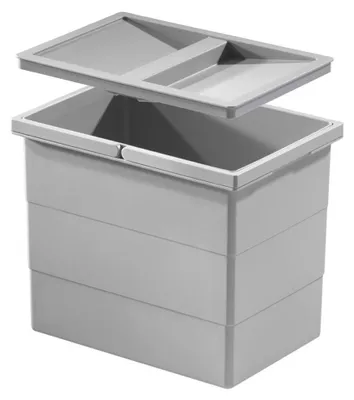 Produktbild von Hailo Inneneimer 1102459 mit Deckel hellgrau 320x226x255 mm 2 Henkel