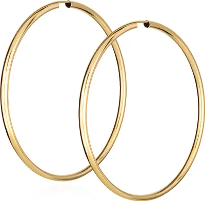 Produktbild von Paar 333 Gelbgold Creolen Ohrringen Ohrschmuck Rund Goldohrringe 60mm 9019